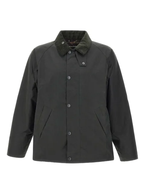 Barbour waxed cotton corduroy-collar jacket Green MWX2492SG51