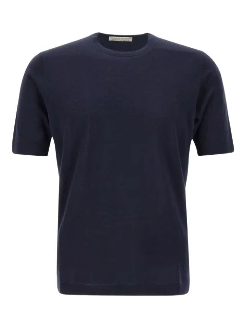 Filippo De Laurentiis ribbed-hem short-sleeve polo shirt Blue TS0MCLSC18R890