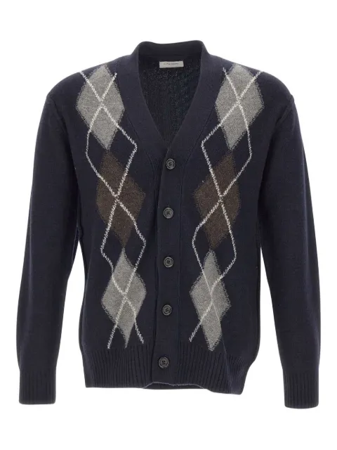 Paolo Pecora geometric-pattern wool cardigan Blue A056F002