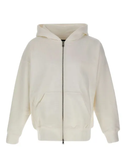 Purple Brand two-way zip hooded sweatshirt White P460BFCM724