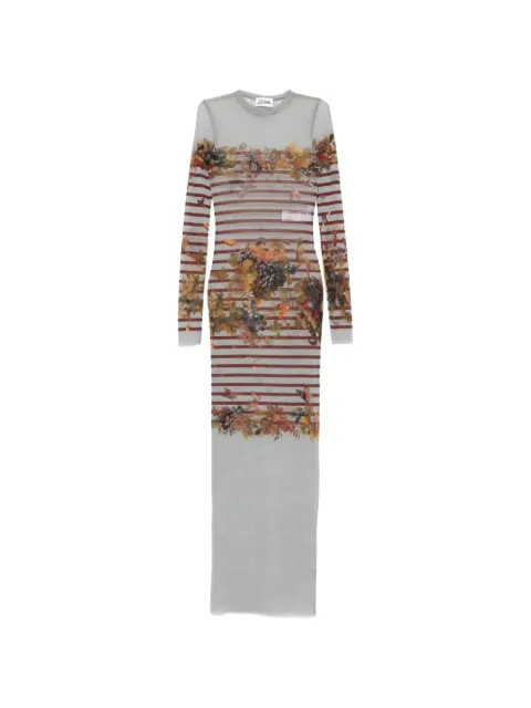 Jean Paul Gaultier striped printed maxi dress Grey 2601WDR113M014P