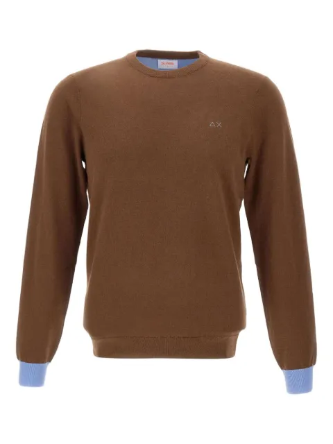 Sun68 elbow-patch crew-neck sweater Brown K4514308