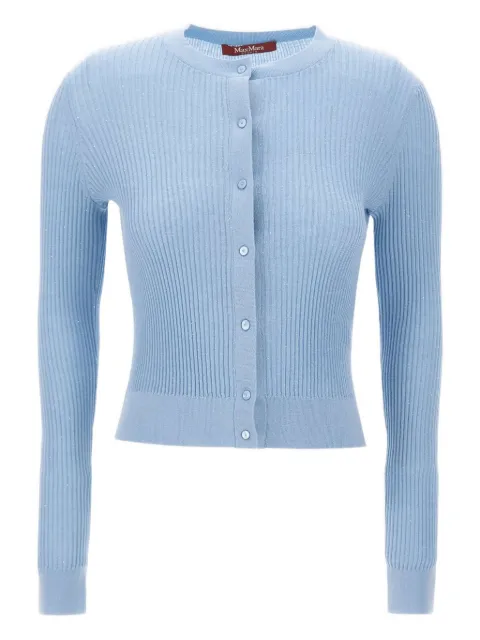 Max Mara sequin-embellished ribbed cardigan Blue 2526346011600