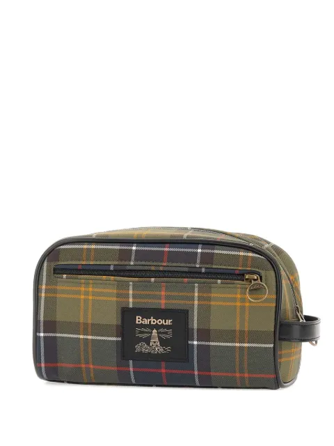Barbour plaid zip-top wash bag Green MAC0396OL91