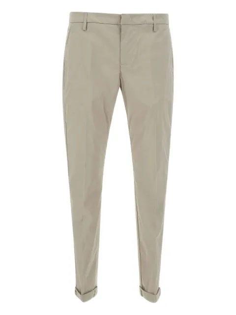 DONDUP turn-up cotton-blend tapered trousers Neutrals UP235PS0020002010