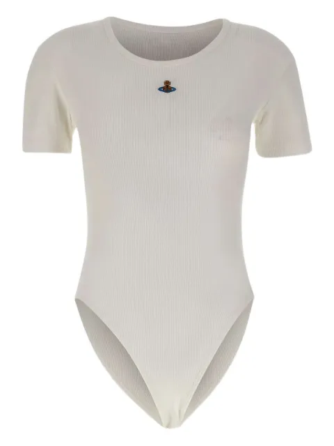 Vivienne Westwood orb-embellished ribbed bodysuit White 1G010012J009C