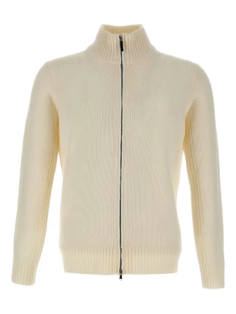 Kangra ribbed zip-front cardigan Neutrals 210409001