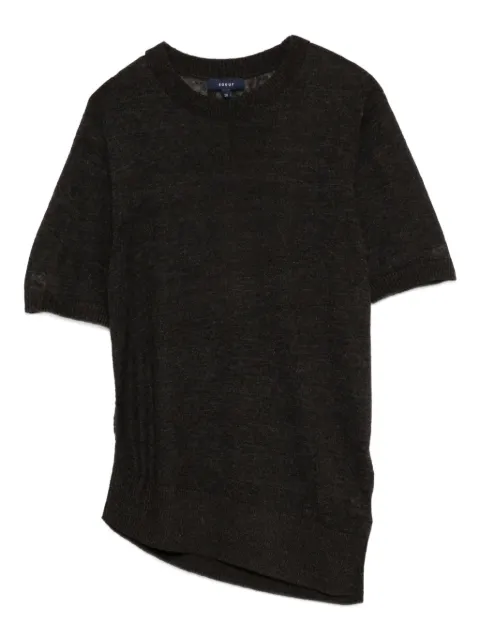 Soeur asymmetric-hemline short-sleeve t-shirt Brown PUL0281FLORIS