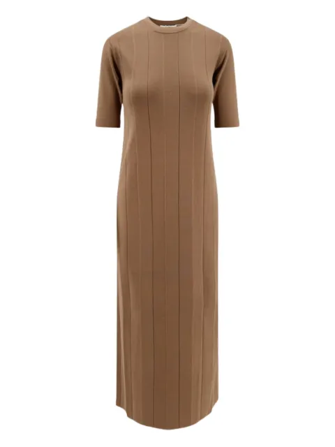 Max Mara Orafo ribbed-knit maxi dress Brown 2521326018600