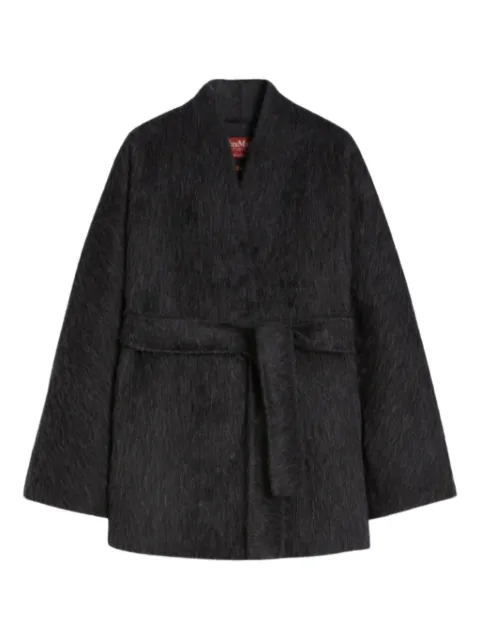 Max Mara belted brushed coat Grey 2526086022600