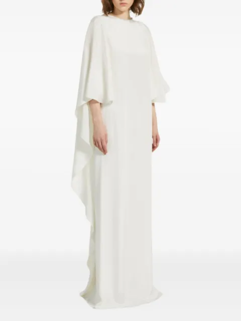 Max Mara embellished-neckline maxi bridal dress White 2521226036600