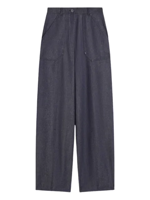Max Mara high-waisted patch-pocket trousers Blue 2521136022600