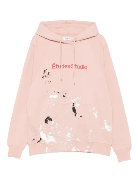 Études Studio paint-splatter logo hoodie Pink H25MMSWE271