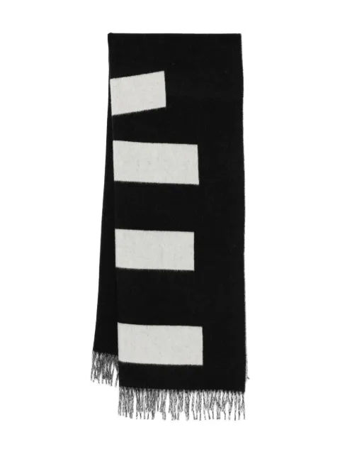 Études Studio stripe-pattern fringed scarf Black H25MMACC944