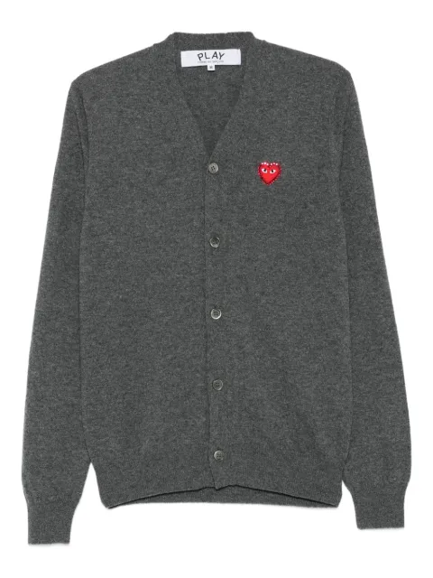 Comme Des Garçons Play logo heart-emblem V-neck cardigan Grey AXN803