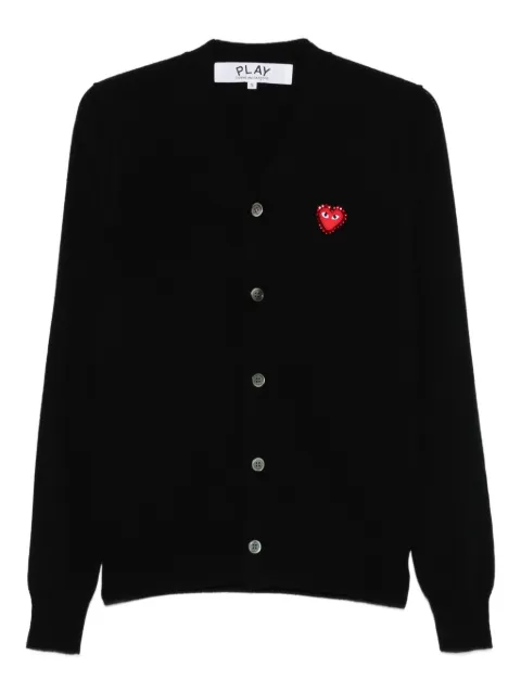 Comme Des Garçons Play heart-emblem rhinestone-embellishment cardigan Black AXN803051