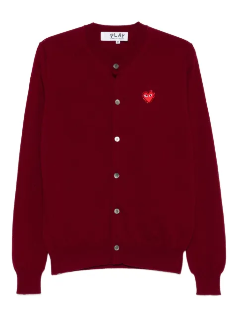Comme Des Garçons Play heart-emblem rhinestone-embellishment cardigan Red AXN802051