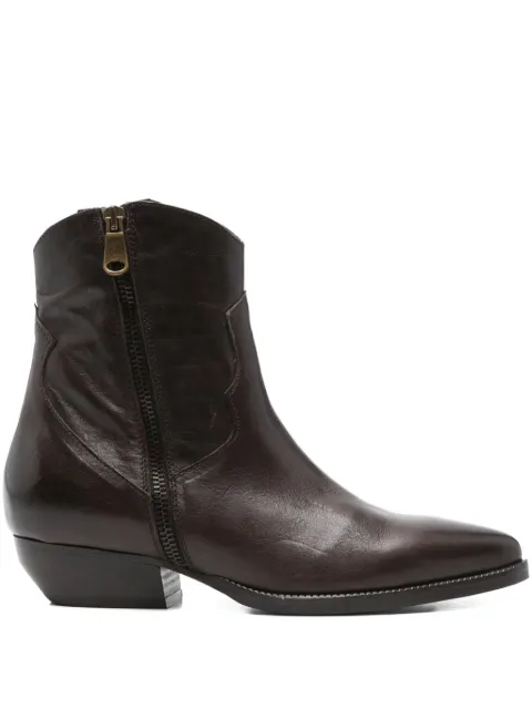 curiositè 40mm leather cowboy boots Brown 2846