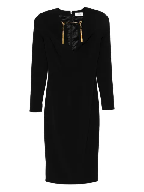 Elisabetta Franchi tassel-embellished long-sleeved day dress Black AB80557E2
