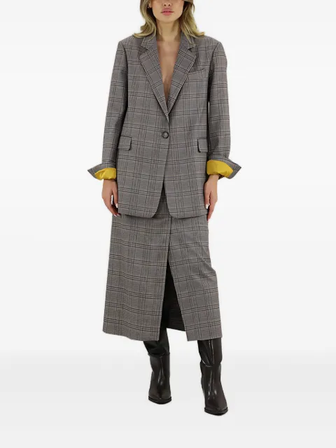 Merci checked midi skirt Grey GN171UNICO