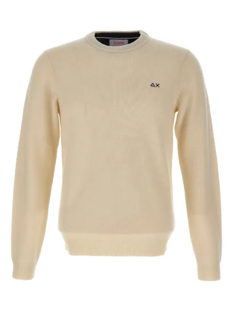 Sun68 embroidered-logo crew-neck sweater Neutrals K4511031