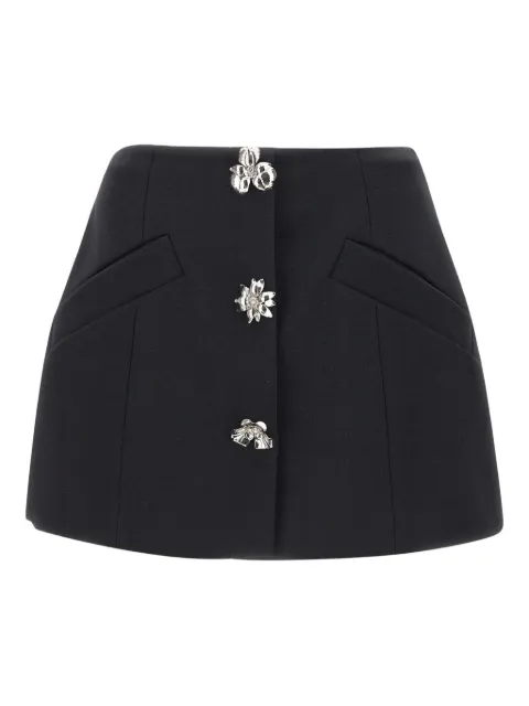 Blumarine flower-embellished mini skirt Black 4G071AN0990