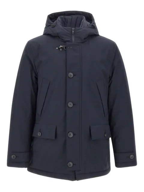Fay hooded button-fastening jacket Blue NAM13510220XLM