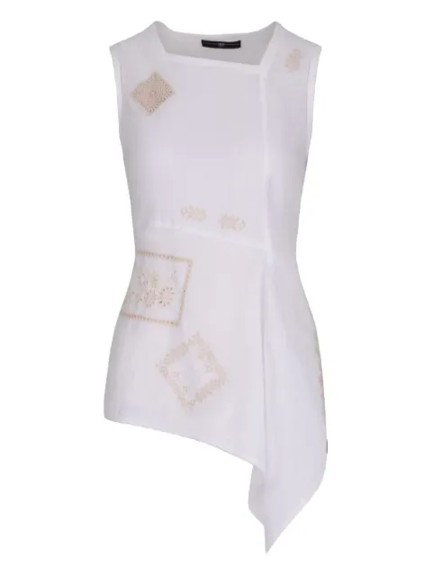 High embroidered asymmetric top White 75329890K77