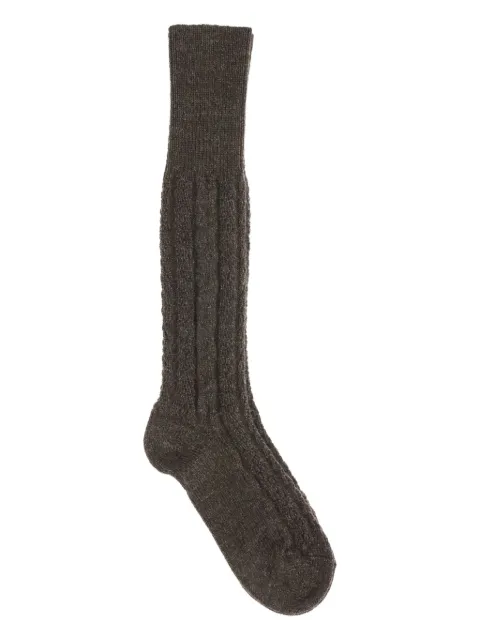 Maison Margiela Bootleg fleece wool socks Brown S50TL0050M13175