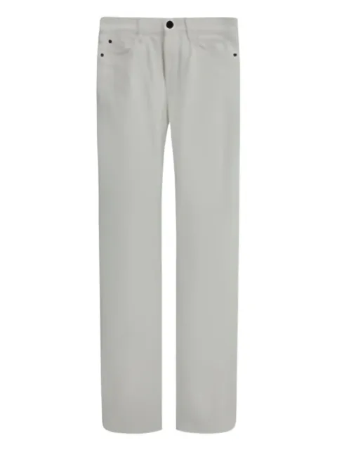 Loro Piana five-pocket leather-appliqué jeans White FAQ3218