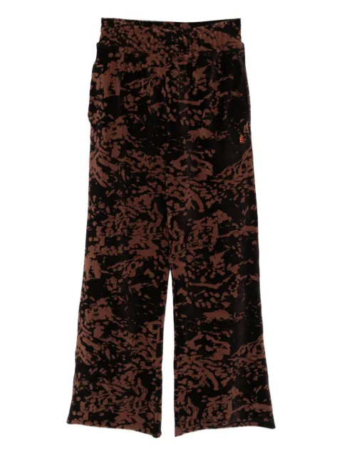 Études Studio abstract-print velour trousers Brown H25MCTRO453