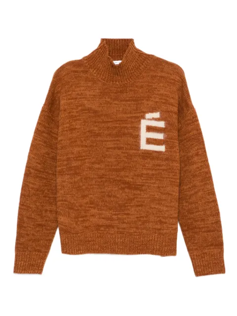 Études Studio logo-jacquard funnel-neck jumper Brown H25MMKNI611
