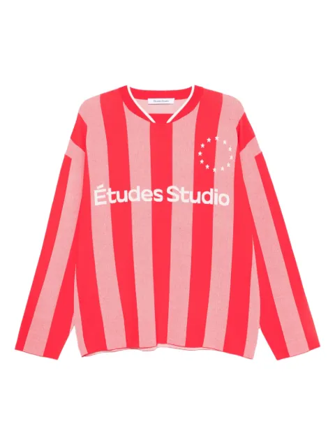 Études Studio striped long-sleeve sweatshirt Red H25MMKNI671