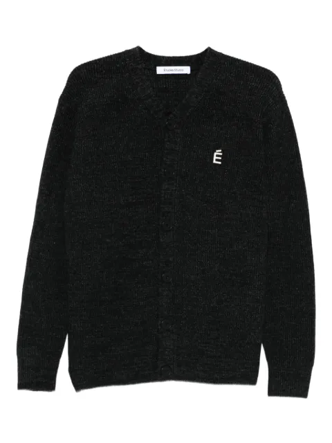Études Studio V-neck ribbed cardigan Grey C00MEKNI620