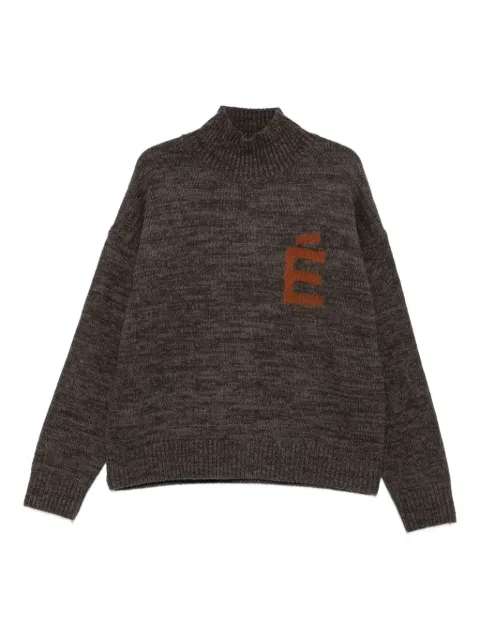 Études Studio funnel-neck logo sweater Brown H25MMKNI611