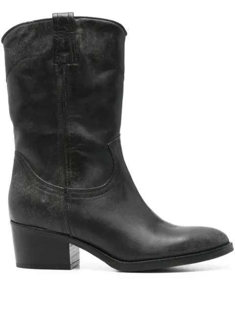 curiositè 50mm calf-leather cowboy boots Black 2808