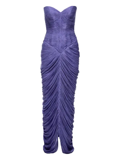 Ana Radu strapless draped asymmetrical dress Purple 45525