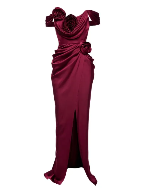 Ana Radu rose-embellishment maxi dress Red 40771