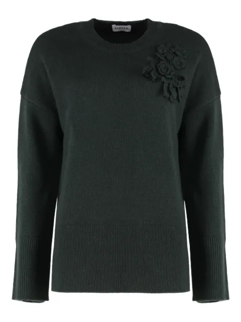 P.A.R.O.S.H. flower-embellished ribbed sweater Green D540905RLOIRA