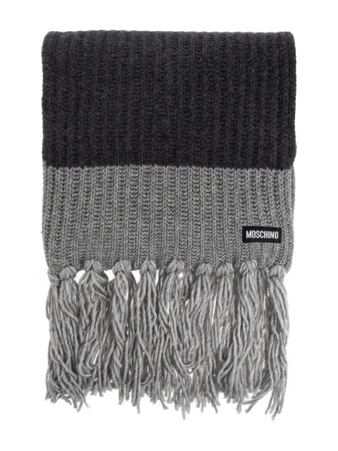 Moschino ribbed-knit fringed scarf Black 30840M3340