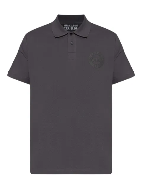 Versace Jeans Couture logo cotton polo shirt Grey 79GAGT06CJ01T