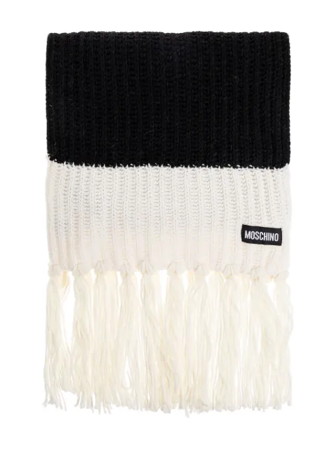 Moschino ribbed-knit fringe scarf Black 30840M3340