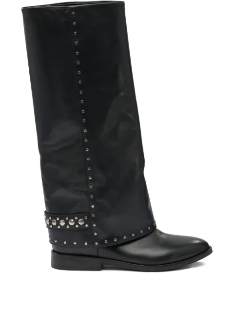 strategia shoes stud-embellishment leather boots Black A5728TALCONERO
