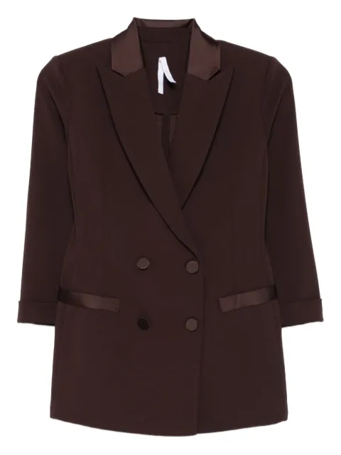 IMPERIAL double-breasted satin-trimmed blazer Brown JU25KAW