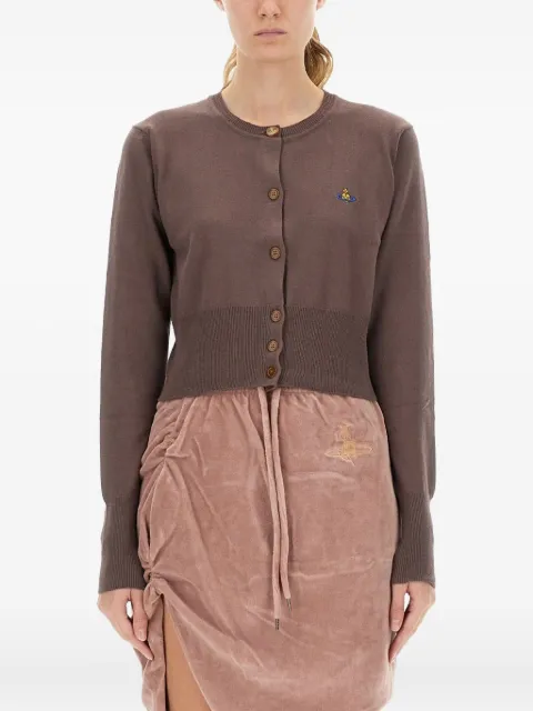 Vivienne Westwood Bea Orb-logo button-fastening cardigan Brown 1803002UY001V