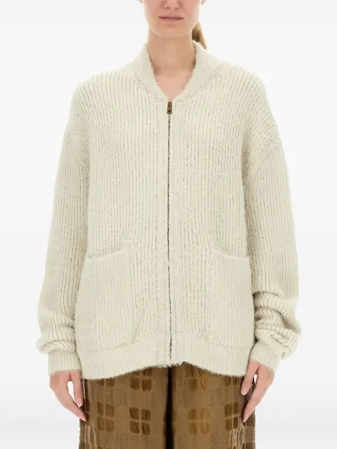 Uma Wang zip-up pocket cardigan Neutrals UK7586