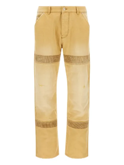 Wales Bonner Sierra corduroy-panel canvas trousers Yellow UA25DE12CO01800