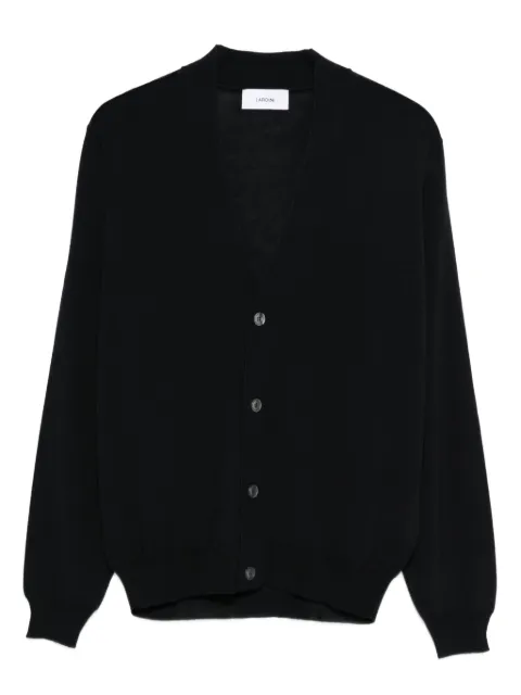 Lardini V-neck wool cardigan Blue CNLMML433CN64021