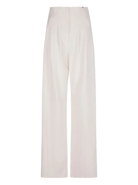 NISSA striped high-waisted trousers White PS1348WHITE