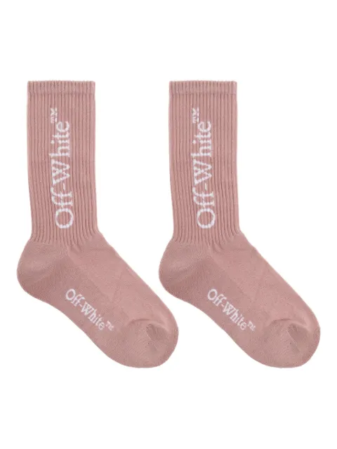 Off-White logo-embellishment socks Pink OWRA035F25KNI0023001